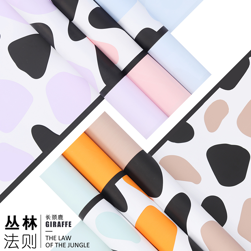 长颈鹿丛林法则鲜花包装纸塑料防水opp礼物花店花艺资材