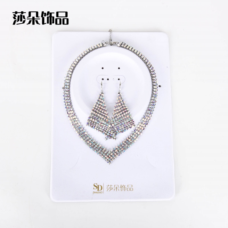 莎朵饰品跨境欧美镶嵌水钻流苏夜场冷淡轻奢高级感华丽女外贸耳饰新娘耳环