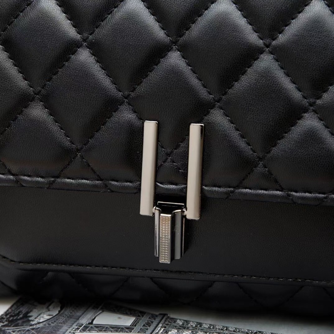 Summer 2025 new large-sized sheep pattern Y-buckle diamond bag, pu bag, ostrich pattern chain bag, single-shoulder crossbody bag Specification drawing