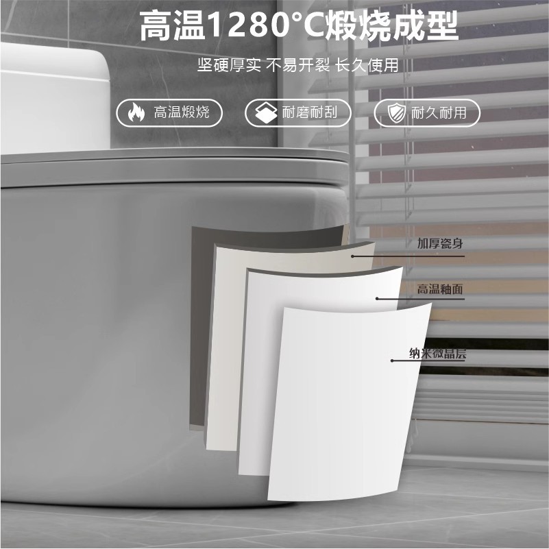 Household toilet, flush toilet, super vortex siphon water-saving, silent, odor-proof, splash-proof, large pipe anti-clogging seat toilet details Picture