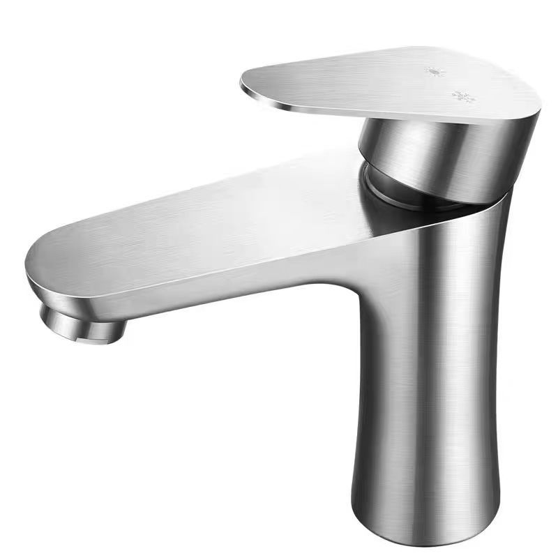 Brushed cold and hot small waist faucet, stainless steel washbasin, washbasin, bathroom single cold basin faucet Item Picture