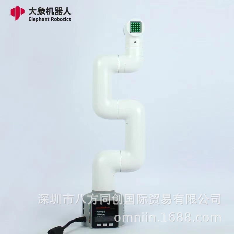 The MyCobot280 intelligent robotic arm from Elephant Robot is a programmable six-axis white robotic arm Item Picture