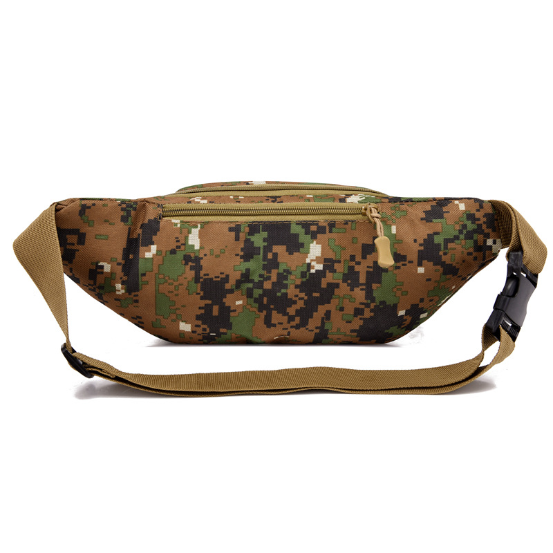 Men's outdoor camouflage bag, multi-functional cash register waist bag, large-capacity outdoor crossbody running and sports close-fitting waist bag Item Picture