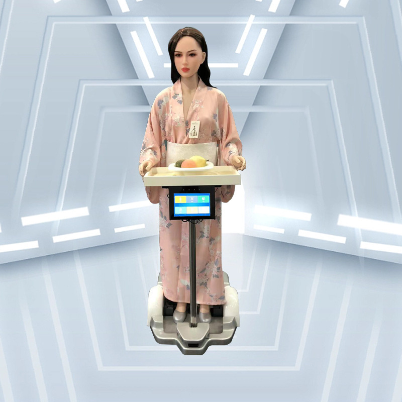 Intelligent screen-equipped meal delivery, ordering and reception robots, high-end welcoming robots for hotel restaurants, commercial use Application Scenario