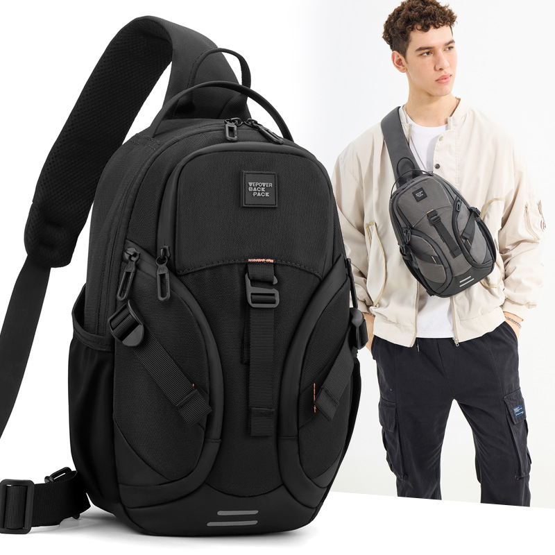 WEPOWER's new casual and trendy brand lightweight backpack, crossbody bag, business chest bag, single-shoulder crossbody bag, and front phone case full figure
