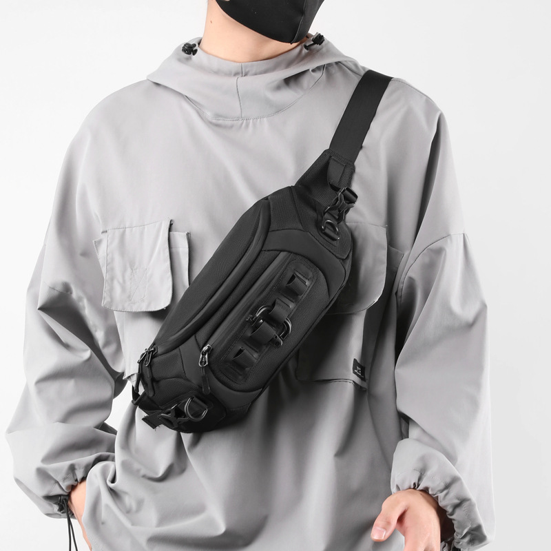 Wepower's new ballistic nylon crossbody bag, outdoor functional windbreaker bag, simple men's waist bag and small crossbody bag details Picture