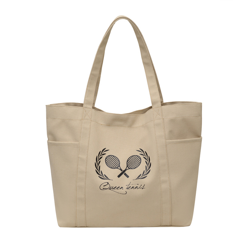 A new best-selling large-capacity casual canvas bag, a Korean-style fashionable and simple canvas bag for commuting to school Item Picture