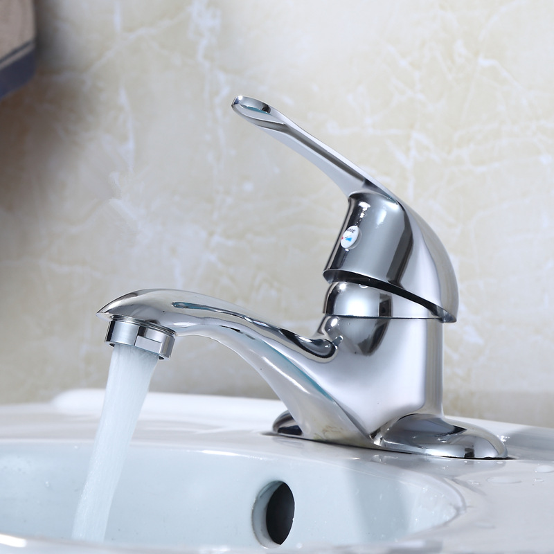 All-copper bathroom sink, washbasin, washbasin, double-hole hot and cold water faucet, bathroom mixing valve, two-in-one for household use details Picture