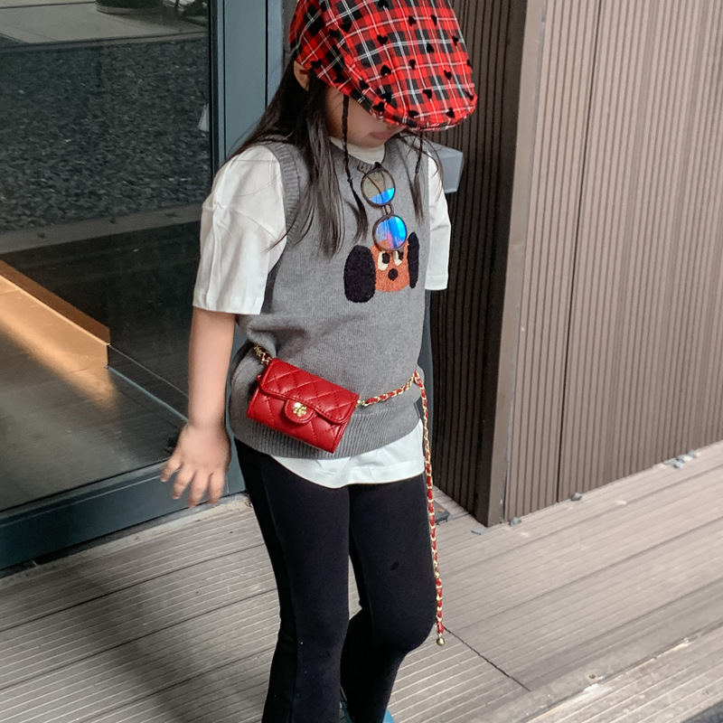 2025 Cross-border New mini Chanel-style children's and family Edition Golden Ball crossbody Accessory Lipstick Small Bag for women full figure