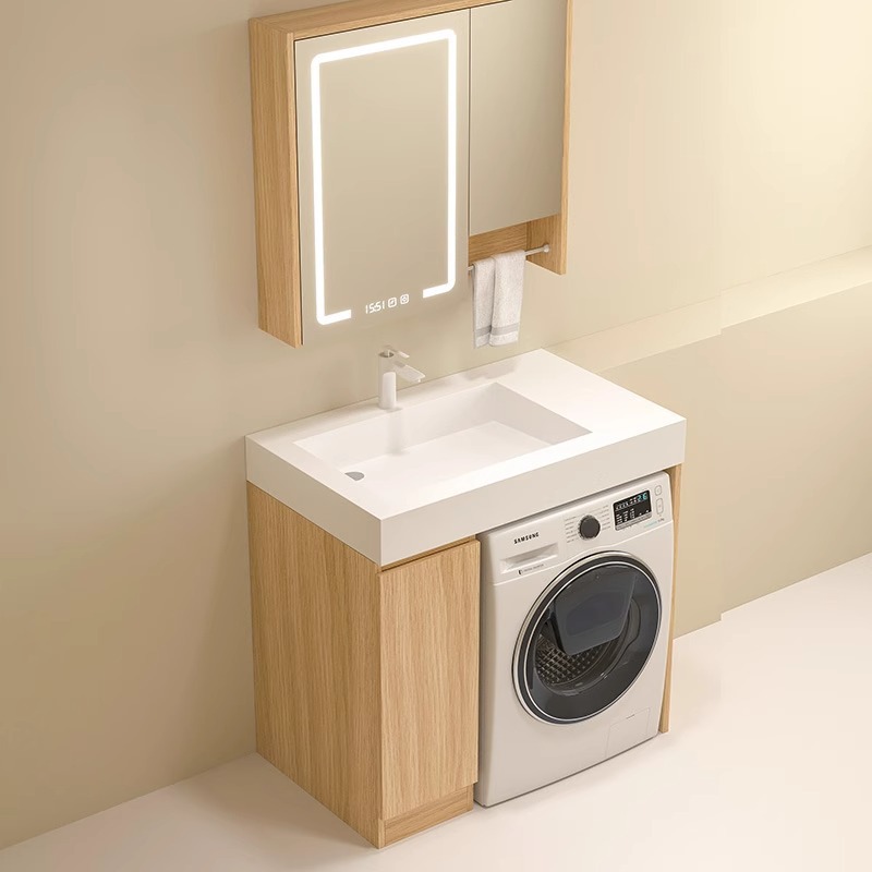 Balcony laundry cabinet, rock plate integrated basin, bathroom cabinet combination, intelligent washbasin, hand washing and face washing basin, bathroom Specification drawing