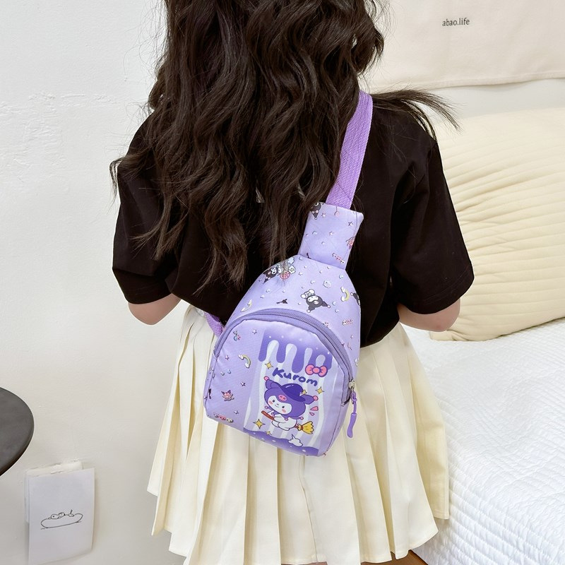 New cartoon-patterned chest bag for children, single-shoulder crossbody, fashionable mini backpack for kindergartens, trendy bags for boys and girls details Picture