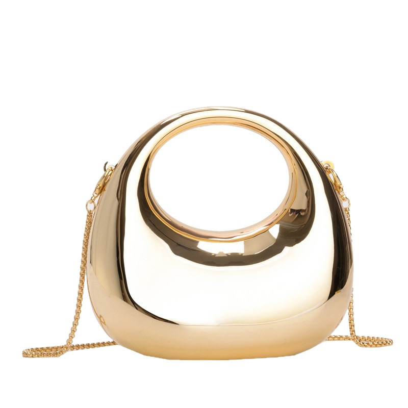 2025 New cross-border fashion chain mini bag, crescent-shaped acrylic bag, lipstick, loose change children's bag, crossbody bag Item Picture