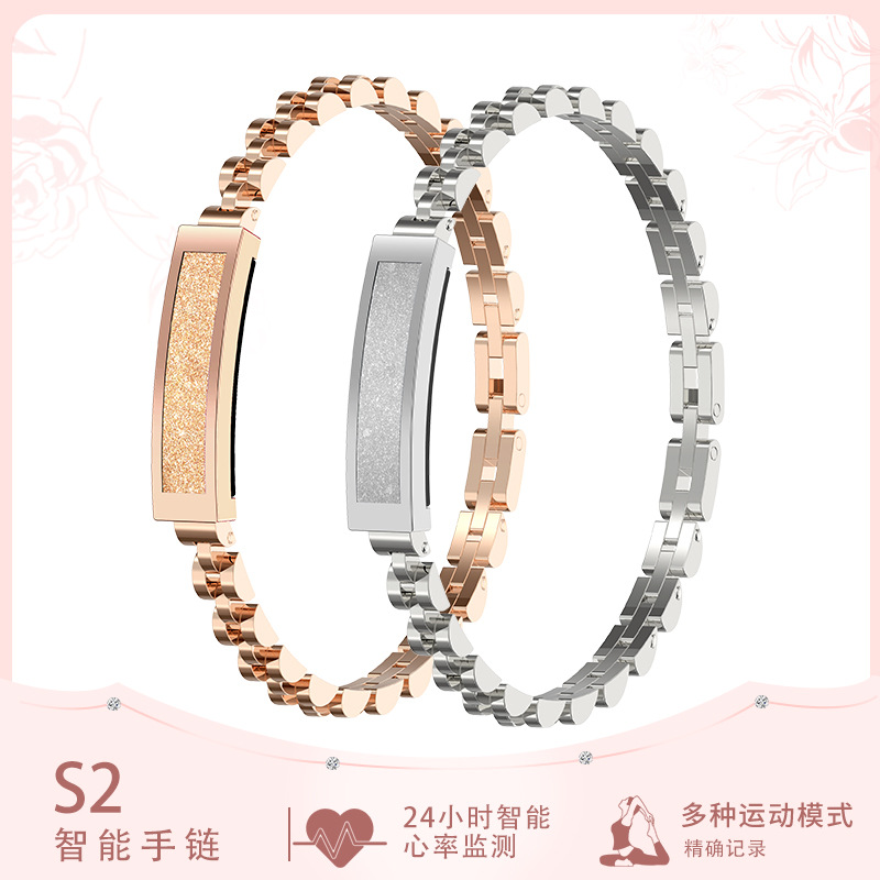 Cross-border S2 Women's smart bracelet, sleep, heart rate, blood oxygen, gesture control, photo-taking, niche, versatile, light luxury and high-end full figure
