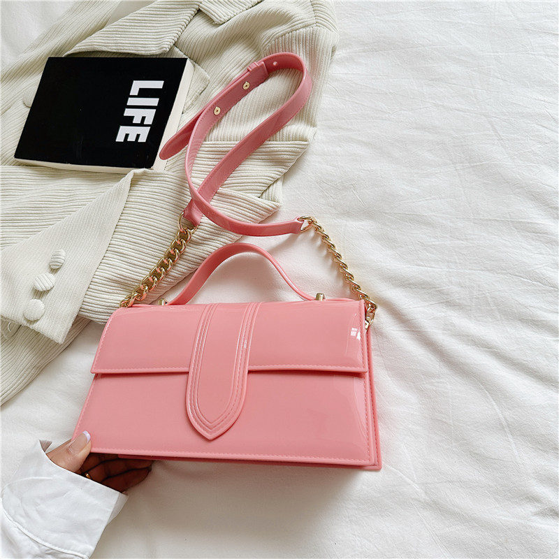 A new solid-color jelly bag for summer 2025, a simple hand-held bag, a crossbody bag for women, and a versatile small bag for the underarm postman Item Picture