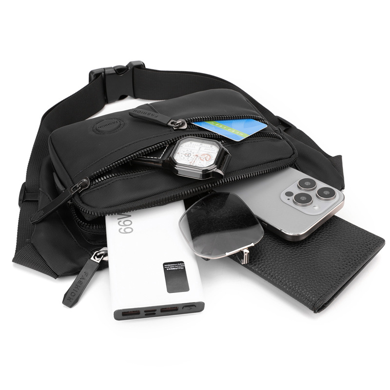 The new sporty and casual chest bag for men with waist bags is made of simple Oxford fabric and has a large capacity. It is a versatile crossbody bag and backpack Application Scenario