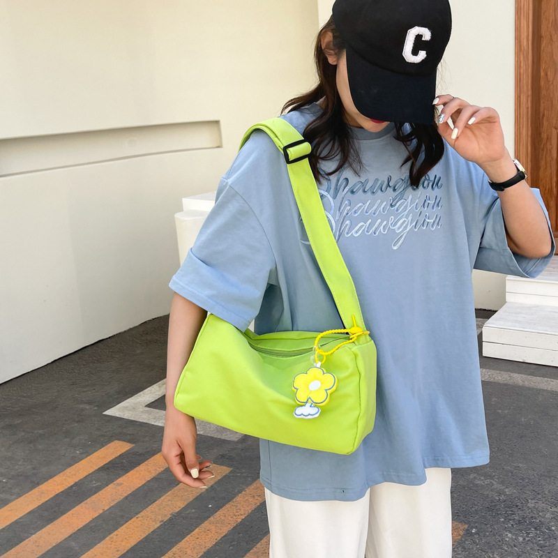 2022 Summer Korean Edition New popular color Cavalry crossbody canvas Bag, single-shoulder crossbody bag for women, in stock without accessories Application Scenario