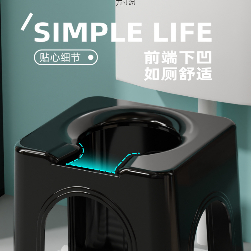 Toilet stool, thickened adult sitting chair, mobile and convenient, wholesale of children's, elderly and pregnant women's toilets Specification drawing