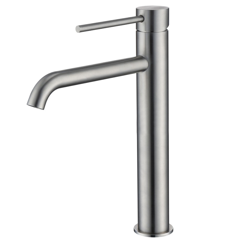 304 stainless steel washbasin, top and bottom basins, bathroom with raised faucet, hot and cold basin faucet Item Picture