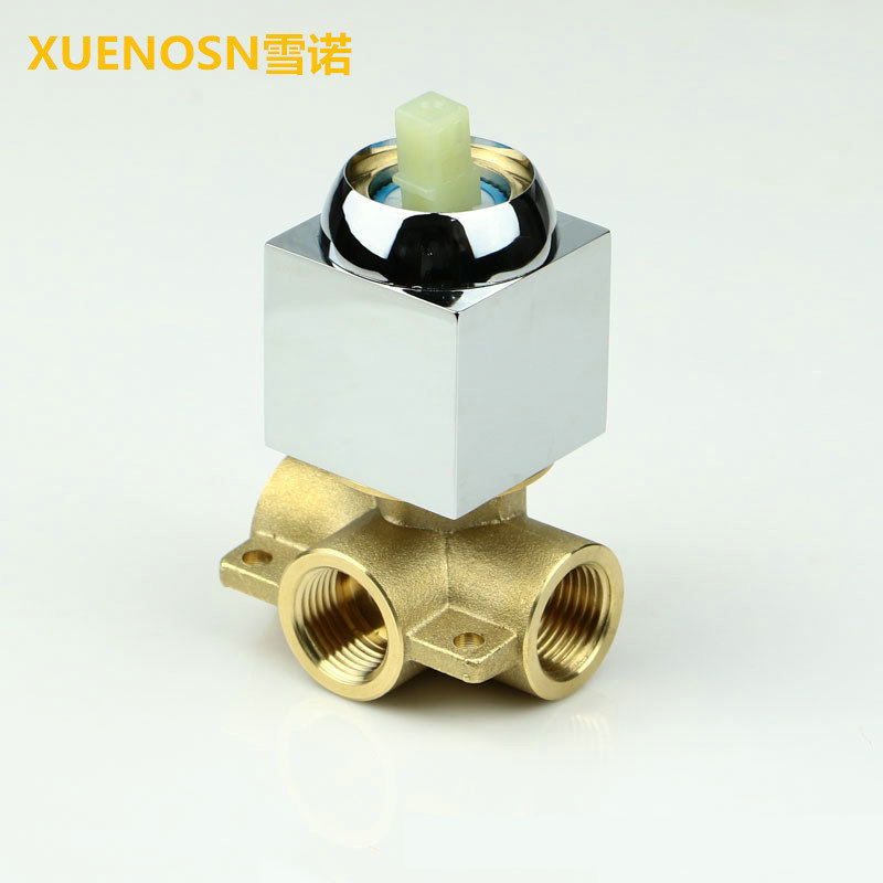 All-copper concealed cold and hot shower faucet, square three-way wall-mounted single-function mixing valve for cross-border bathing Specification drawing