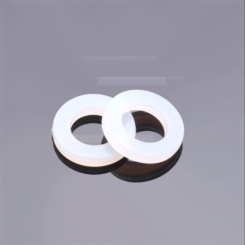 4-point white silicone gasket, shower hose water inlet pipe gasket, sealing ring, rubber gasket, shower head gasket full figure