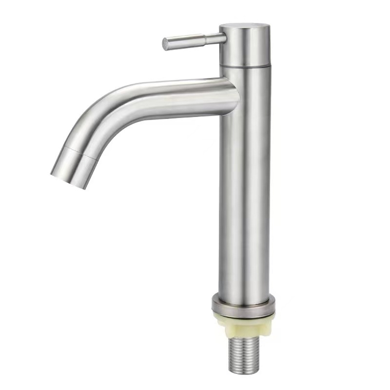 304 stainless steel washbasin, faucet, single cooling, bathroom washbasin, hand washing basin, balcony basin, straight spout, curved spout, small waist Item Picture
