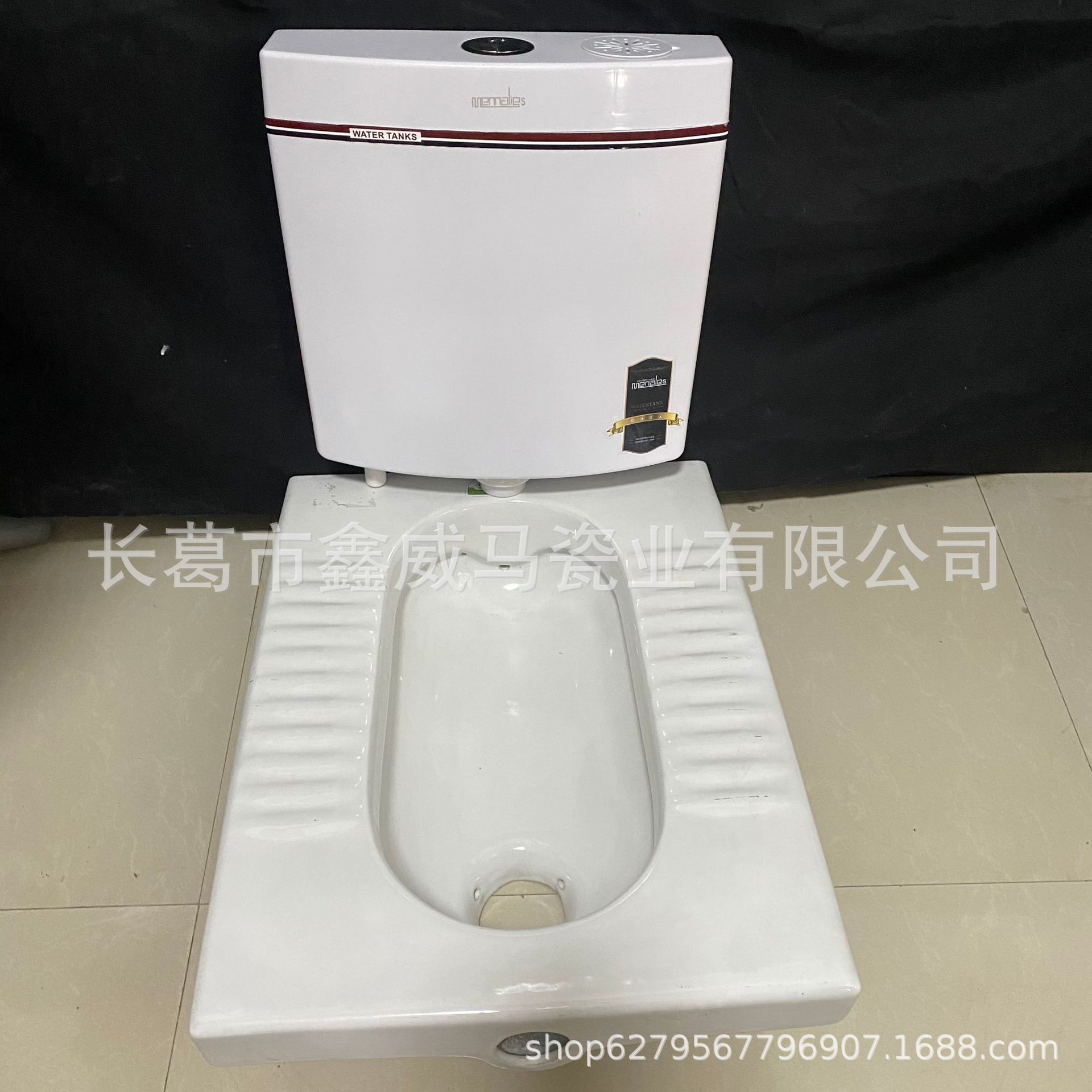 Engineering toilet, toilet bowl, direct flush squat toilet, toilet bowl, engineering water tank full figure