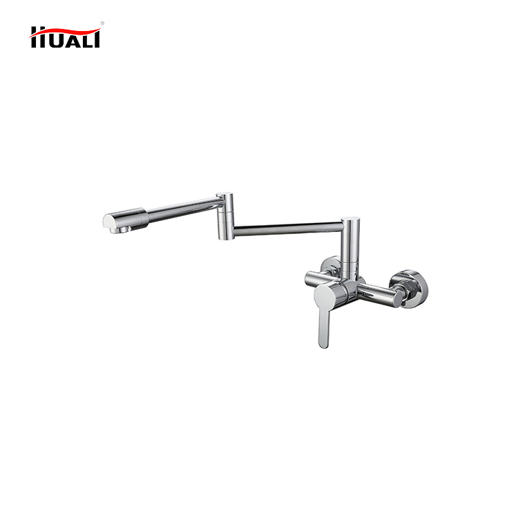 Brass built-in faucet, cold and hot water, bathroom basin, balcony, kitchen electroplated sink, universal folding Item Picture