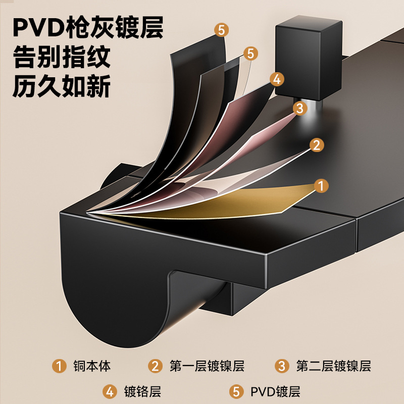 All-copper mixed water valve, shower faucet, shower head set, bathroom bathtub mixed switch, three-in-one cold and hot water faucet Specification drawing