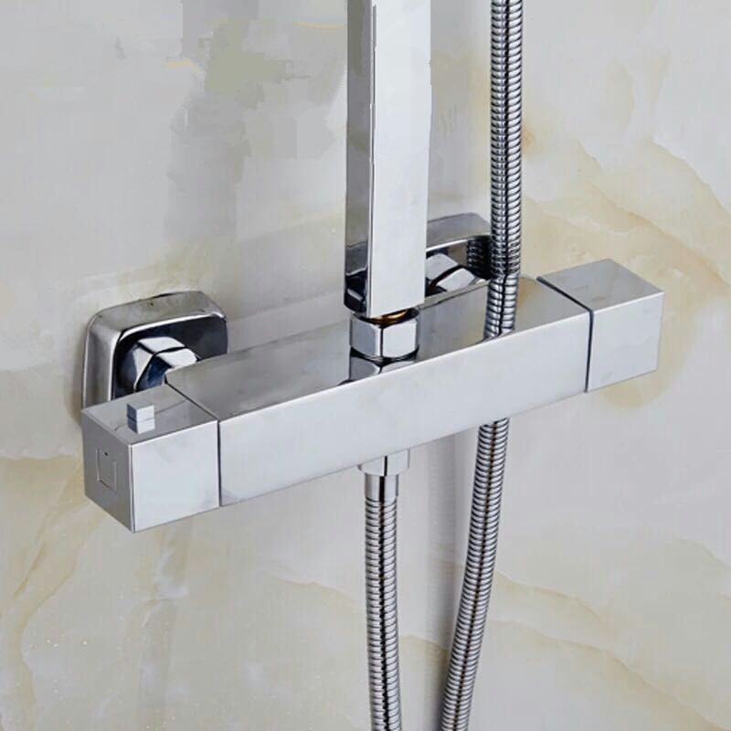 Concealed wall-mounted shower faucet, all-copper thermostatic shower faucet, bathtub cold and hot thermostatic valve, cross-border export details Picture