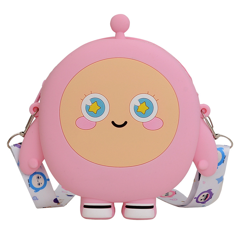 New egg-shaped children's pocket change cute kids bag, cartoon and adorable silicone bag, exquisite and versatile travel accessory crossbody bag Item Picture