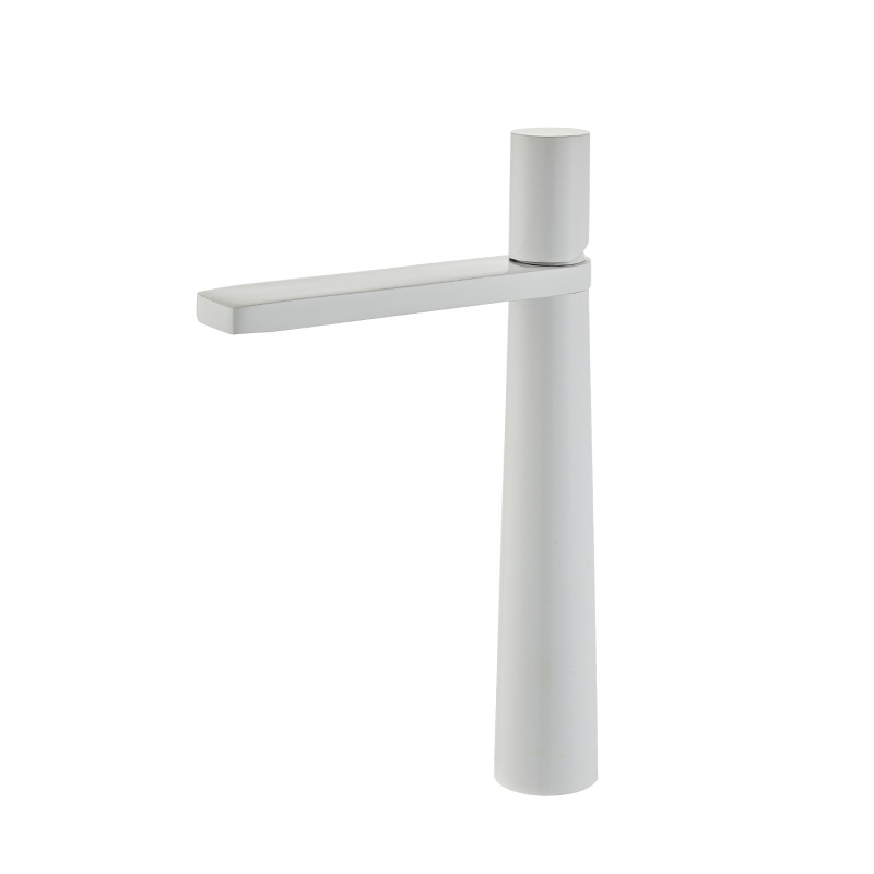 White washbasin faucet, bathroom, personalized and creative, gun gray, cold and hot, washbasin faucet, brass Item Picture