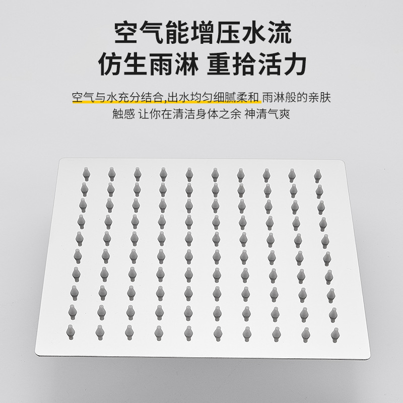 Cross-border simple integrated rod stainless steel shower head set with soap box, bathroom bathtub pressurized nozzle details Picture