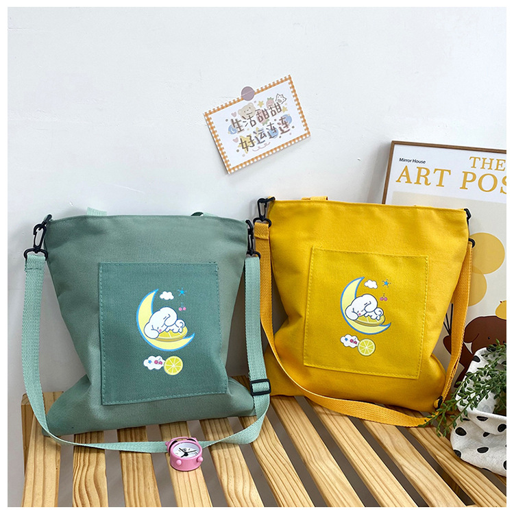 Casual solid-color canvas bag 2024 bestseller, simple and versatile, large-capacity single-shoulder bag, outdoor versatile packaging, book bag for women details Picture