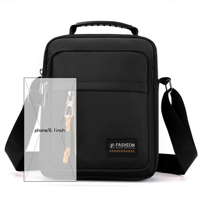 New simple and casual outdoor crossbody bag, men's outdoor waterproof trendy handbag, men's color-matched Korean-style single-shoulder bag Item Picture