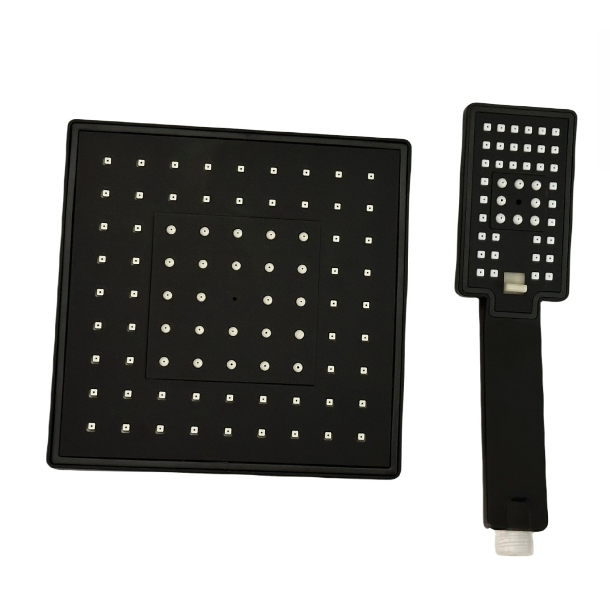 Classic Home bathroom and toilet pressurized square black background white dot Shower head Set (Unpainted) Item Picture