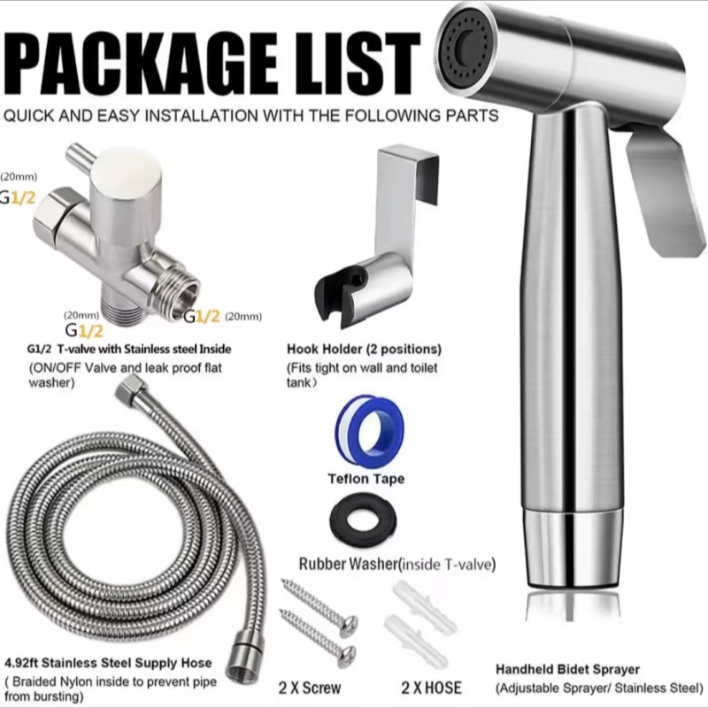 Pressurized toilet companion, spray gun set, high-pressure nozzle, flushing device, faucet, household toilet, bathroom full figure