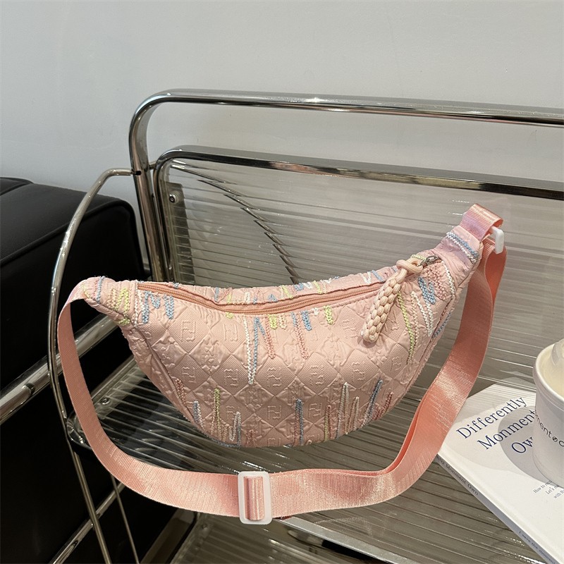 The new 2024 fashionable canvas versatile dumpling bag, a simple and stylish single-shoulder bag for commuting ladies with a high level of appearance details Picture