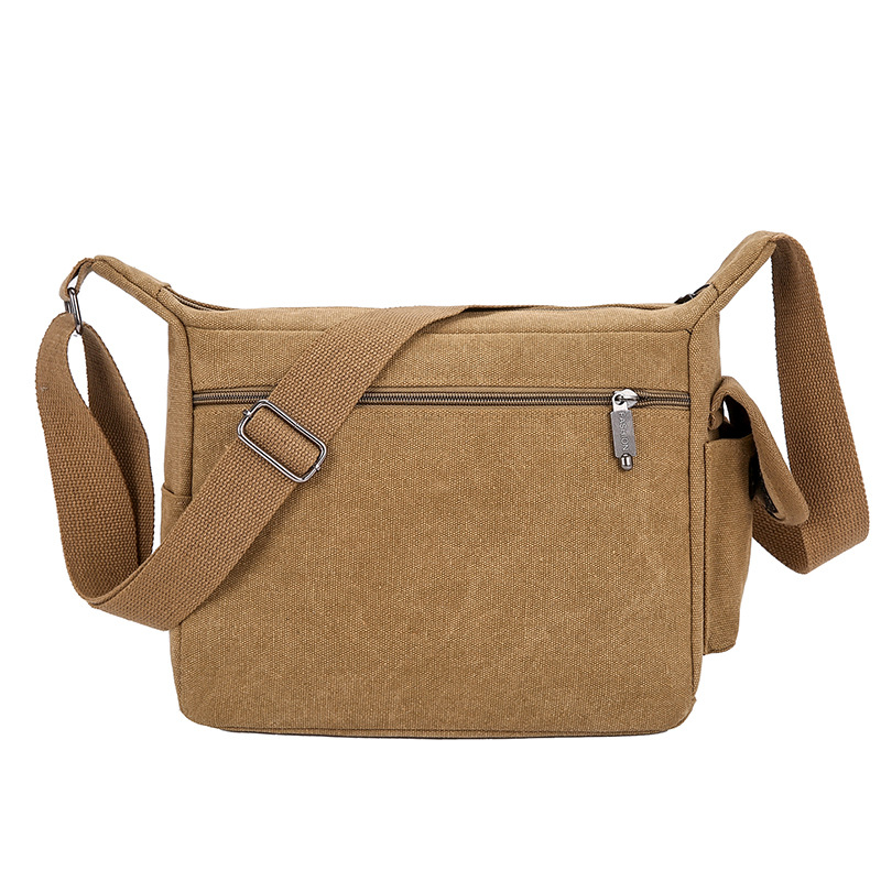 Men's canvas bag, British retro shoulder bag, large-capacity trendy business bag, casual travel handbag, crossbody bag Item Picture