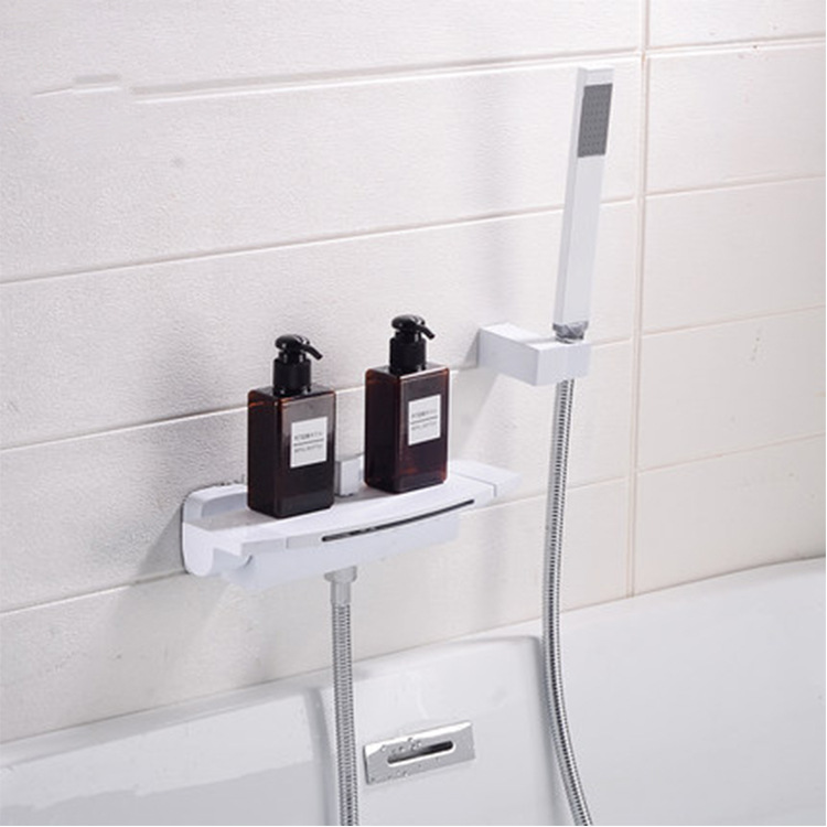 Waterfall-style bathtub faucet wall-mounted, hot and cold shower head set into wall-mounted bathtub faucet Specification drawing