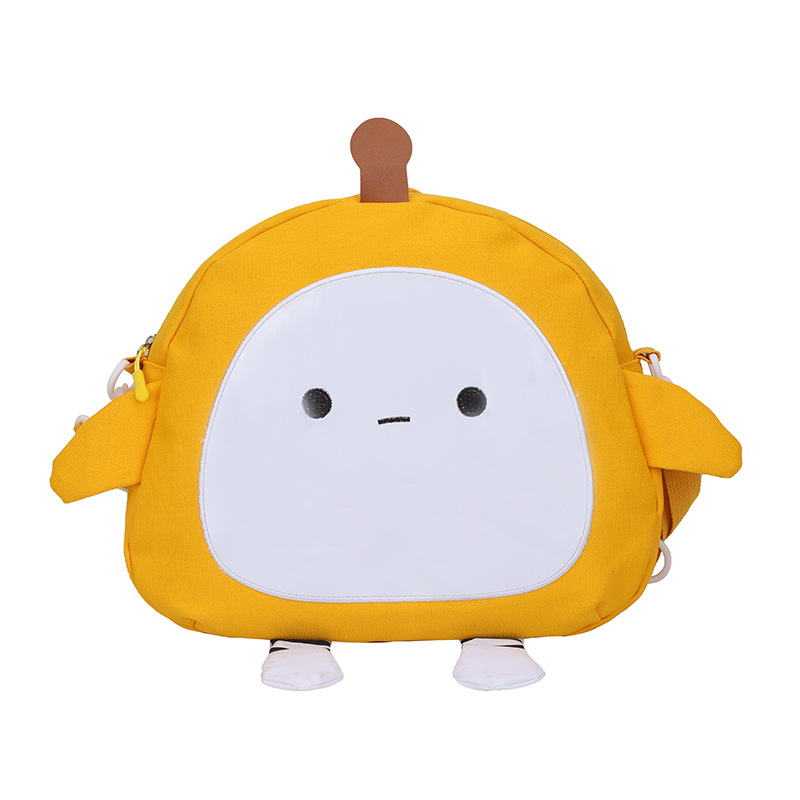The new 2024 children's egg-shaped party backpack is a cute cartoon canvas single-shoulder bag and a fashionable and stylish small backpack Item Picture