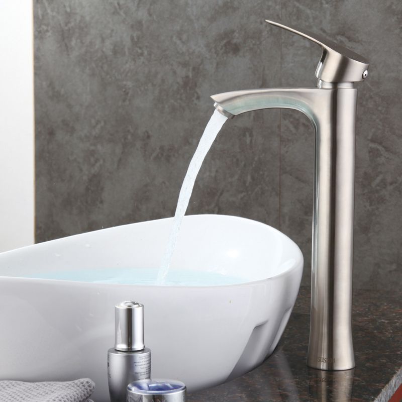 Factory wholesale 304 stainless steel washbasin faucet, cold and hot lead-free brushed countertop basin with high washbasin faucet full figure