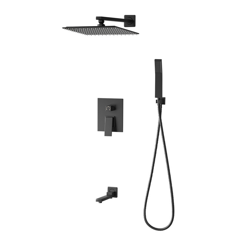 Life Ode Embedded Engineering Bathroom Shower Head Set, Black hotel bathroom concealed shower head complete set wholesale Item Picture