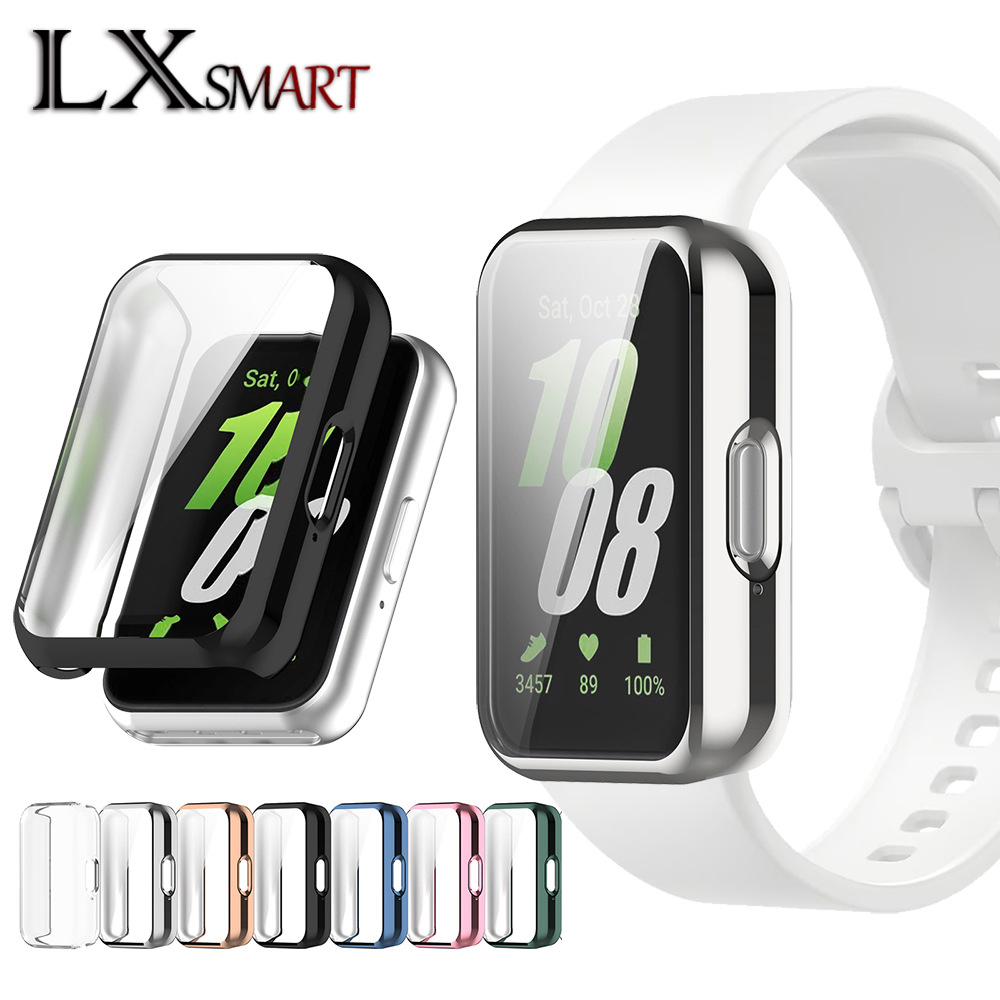New type of TPU fully covered electroplated soft protective case for Samsung Band Galaxy Fit3 watch case full figure