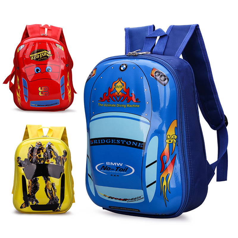Wholesale of cartoon car schoolbags, kindergarten baby backpacks, cute children's backpacks, cross-border foreign trade children's bags full figure