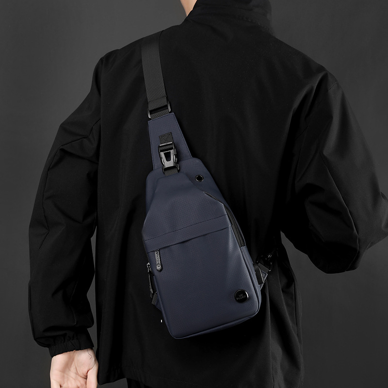 WEPOWER's new men's crossbody chest bag, lightweight and waterproof single-shoulder bag, and multi-functional USB charging interface chest bag Specification drawing