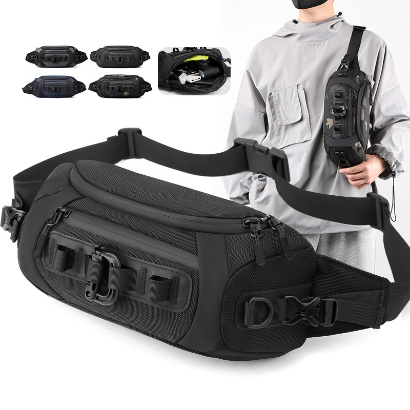 Wepower's new ballistic nylon crossbody bag, outdoor functional windbreaker bag, simple men's waist bag and small crossbody bag full figure