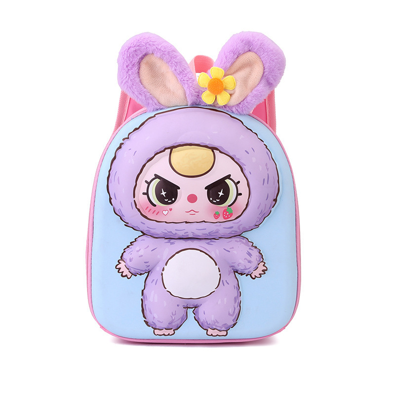 Cute kid three-year-old children's schoolbag, plush toy, kindergarten backpack, 3-4 years old baby cartoon backpack, small class 2 Item Picture