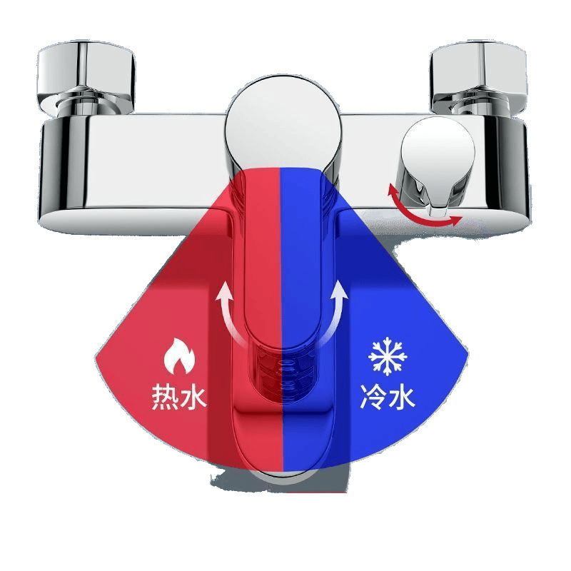 All-copper shower faucet, mixing valve, bathtub shower, rain shower head set, bathroom three-in-one cold and hot water faucet, cross-border Item Picture