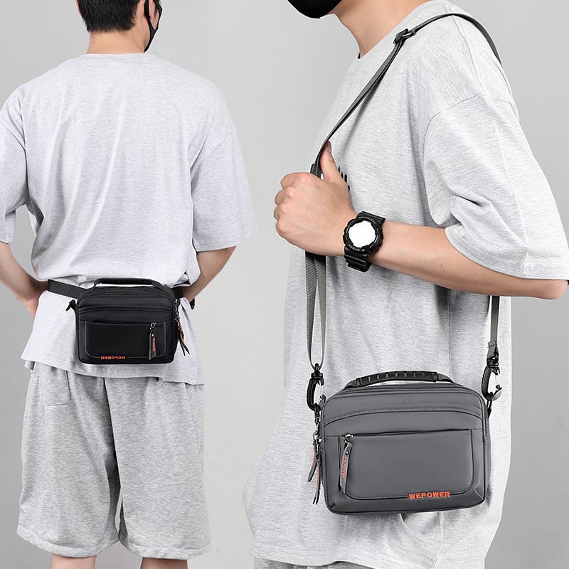 Factory wholesale of new casual men's crossbody bags, water-resistant outdoor single-shoulder bags, multi-functional travel waist bags and hanging bags details Picture