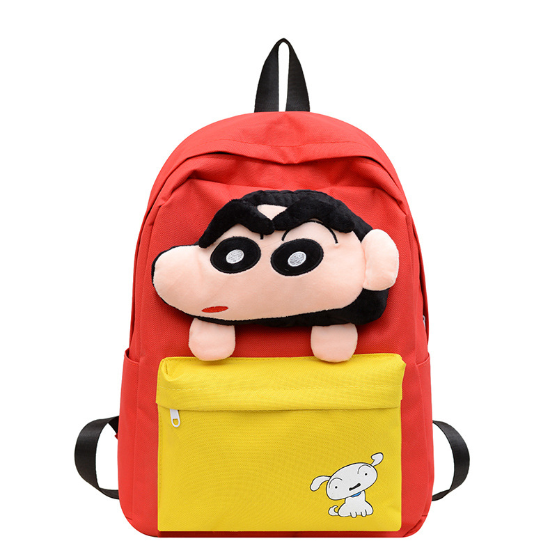 New Crayon Shin-chan cartoon children's backpack, cute and casual student schoolbag, plush toy backpack, cross-border Item Picture